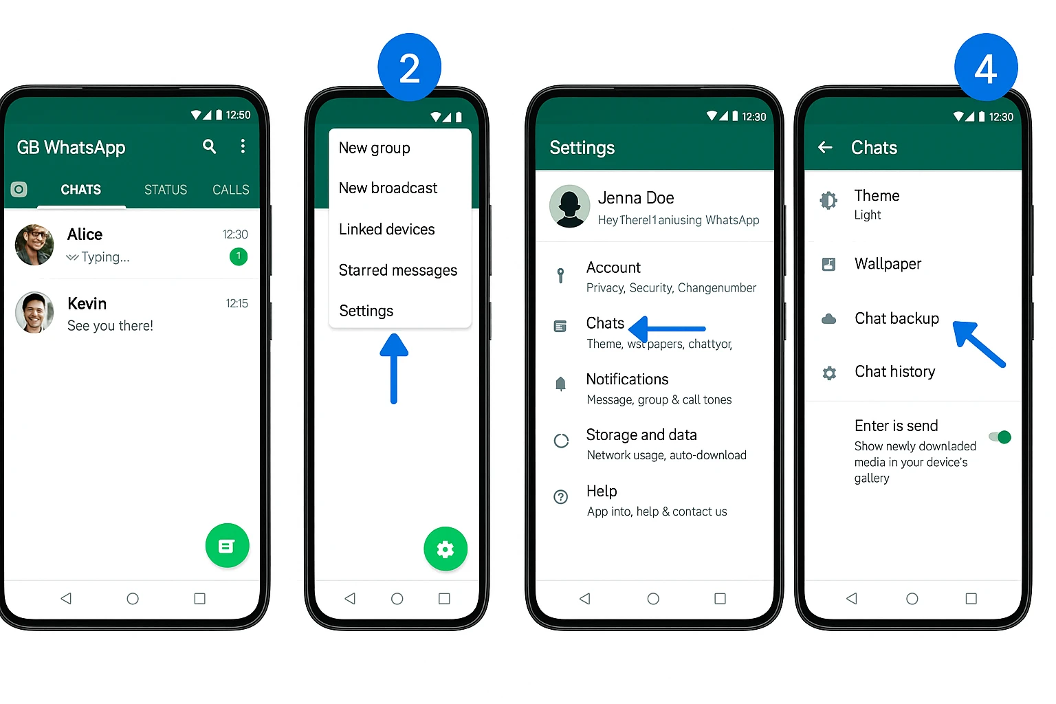 Pasos para copia de seguridad de GB WhatsApp