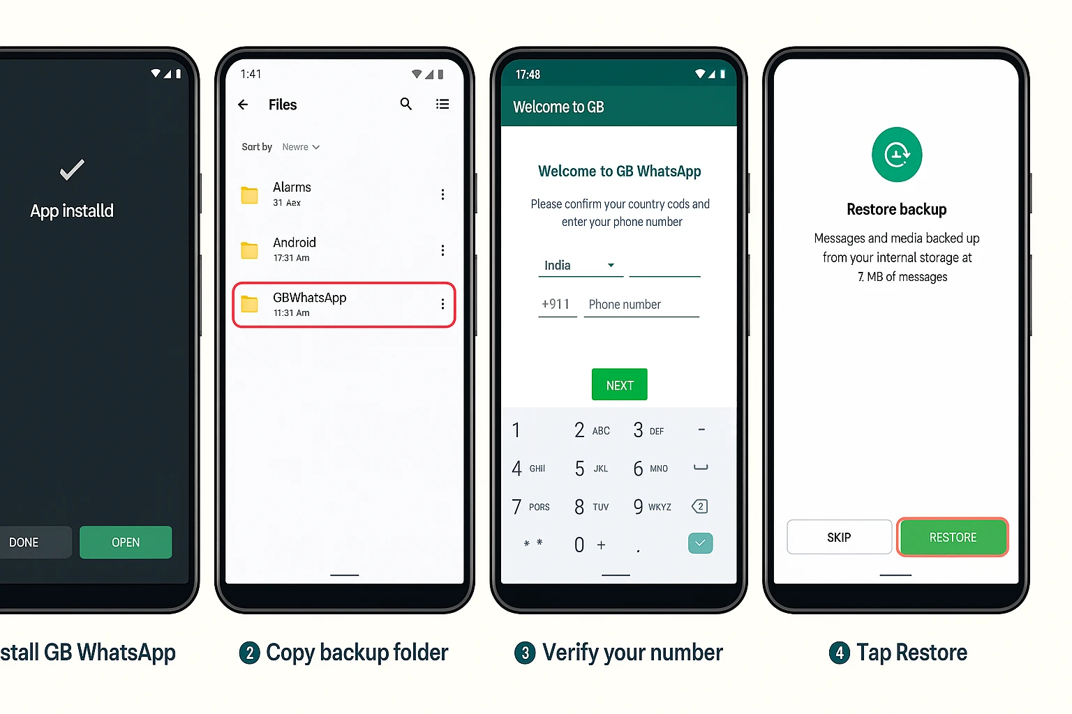 Guía para restaurar los chats de GB WhatsApp